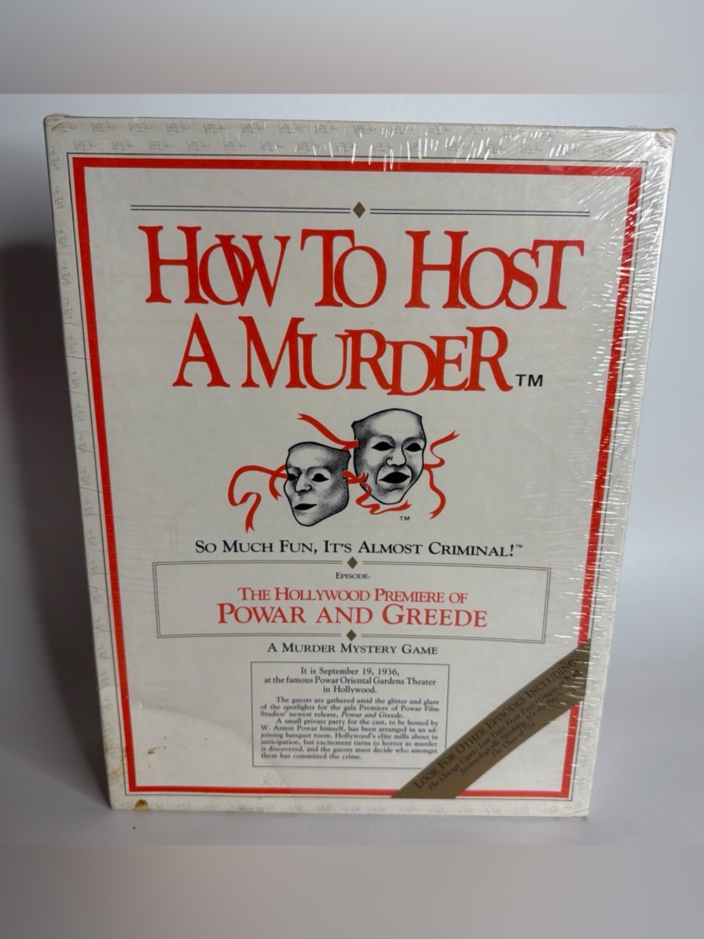 Vintage How to Host a Murder Powar & Greede Game Sealed
